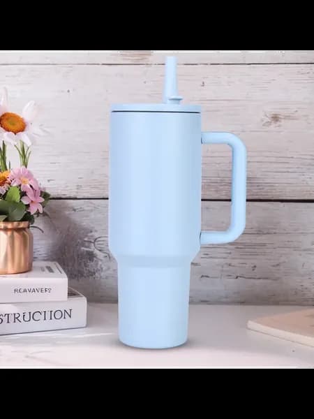 Термостакан вакуум 40oz с ручкой из нерж. стали, голубой