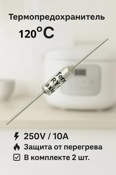 Термопредохранитель 10A 120C градусов, термостат, тепловой предохранитель - 2шт.