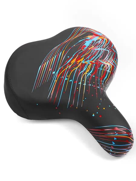VS 121 lines. Седло комфортное, 300*270мм,с отверстием, Lines, черное, Vinca Sport
