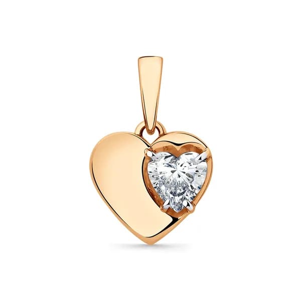 Золотая подвеска DIAMANT-ONLINE с фианитом 585 пробы