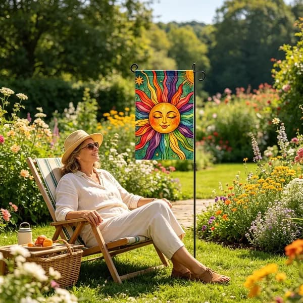Садовые флаги для улицы, садовый флаг Sun Face ,Флаг