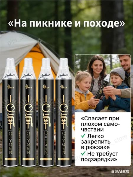 Портативный кислородный баллон для путешествий и отдыха, компактный аксессуар для дыхания и восстановления сил, удобный переносной кислородный баллончик PPY-002