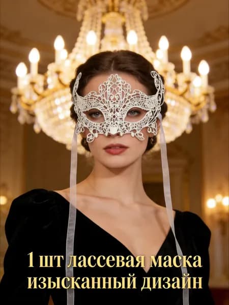Карнавальная венецианская маска белая