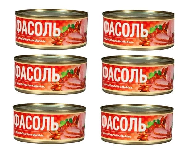 Рузком Фасоль с копченостями, 325 г , 6 шт