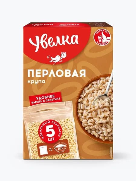 Перловая крупа Увелка, в пакетиках для варки, 400 г