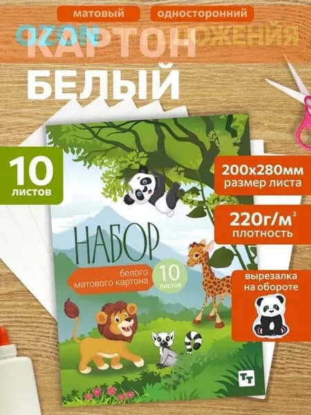 Картон A4, количество листов: 10