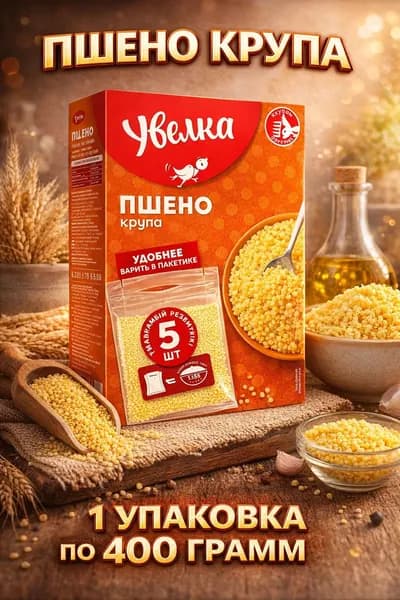 Пшено крупа 1 упаковка 400 грамм