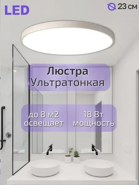 Люстра потолочная светодиодная на кухню, прихожую и спальню