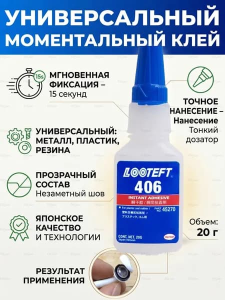 Клей автомобильный Готовый раствор, 20 мл, 1 шт.