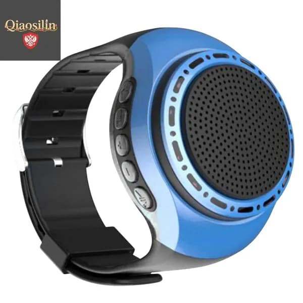 мобильная колонка U6 на руку, синяя, с LED-подсветкой, Bluetooth, FM, 500 мА ч, USB