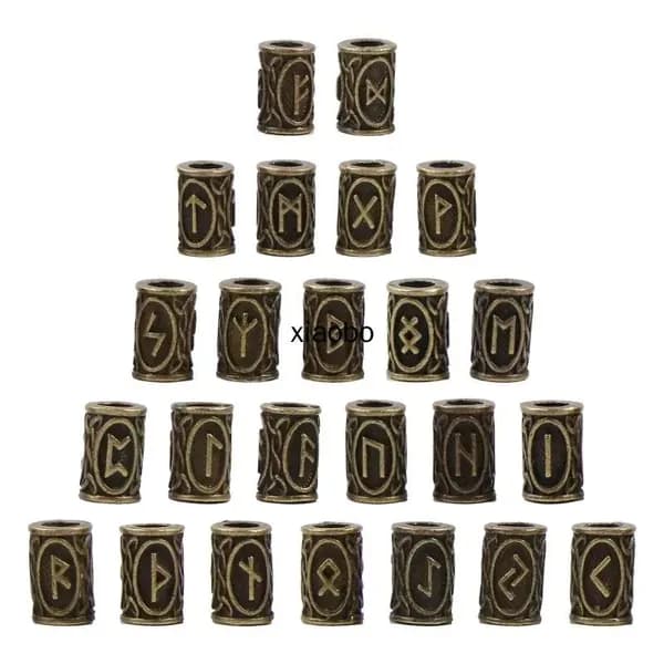 Золотые бусины с рунами викингов