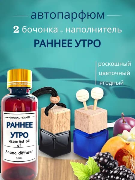 Ароматизатор автомобильный, Раннее утро 50мл (чёрный и синий), 50 мл