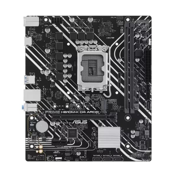 Материнская плата ASUS PRIME H610M-K D4 ARGB (LGA 1700, Intel Н610, 64 ГБ, PCIE 4.0), 90MB1HN0-M0EAY0
