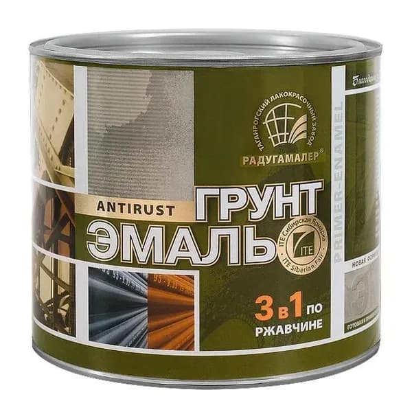 Радуга грунт-эмаль по ржав. черная 0,9 кг