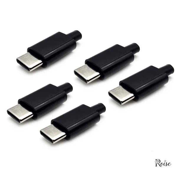Разборный штекер Type-C черный 5шт