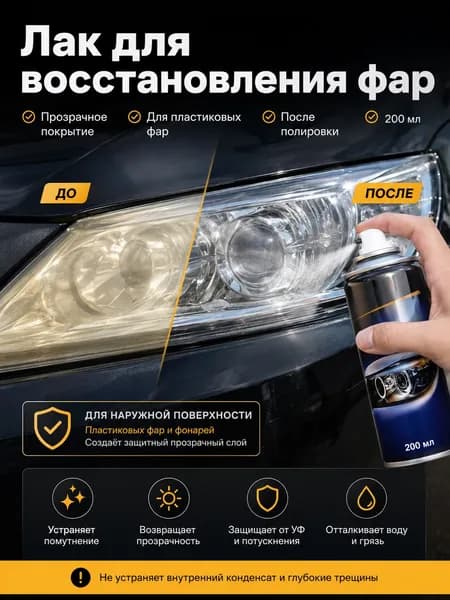 Лак автомобильный, цвет: прозрачный, 200 мл, для автомобилей Acura, BAW, 1 шт.