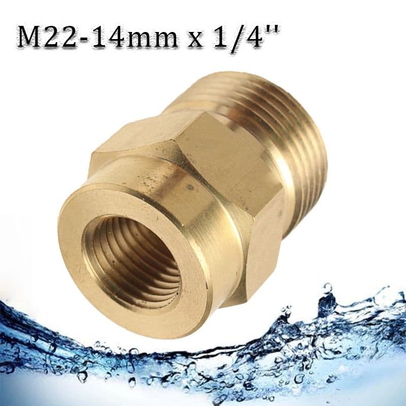 Быстроразьемное соединение 1/4" QUICK CONNECT-М22х1.5 фитинг 14 мм.(адаптер для шланга мойки высокого давления)
