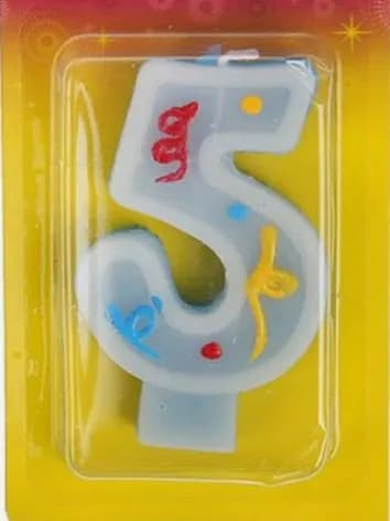 Свечи для торта цифра 5, 7 см