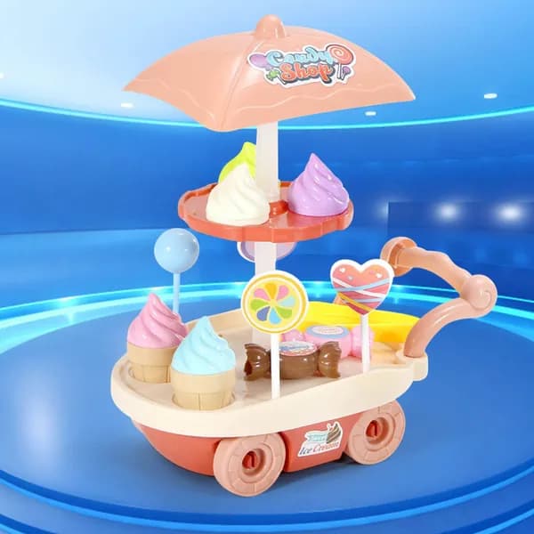 28шт детский игровой домик Yihui Ice Cream cart имитация мини-тележки для мороженого с конфетами тележка для конфет