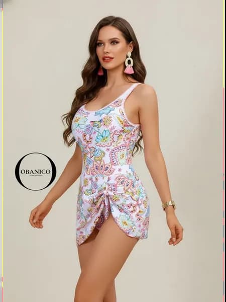 Платье Купальник танкини сдельный для бассейна и пляжа