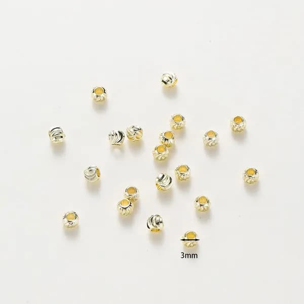 Бусины металлические разделители, 3 мм, цвет золота 14k, 50 штук. Для рукоделия, браслетов и бижутерии.
