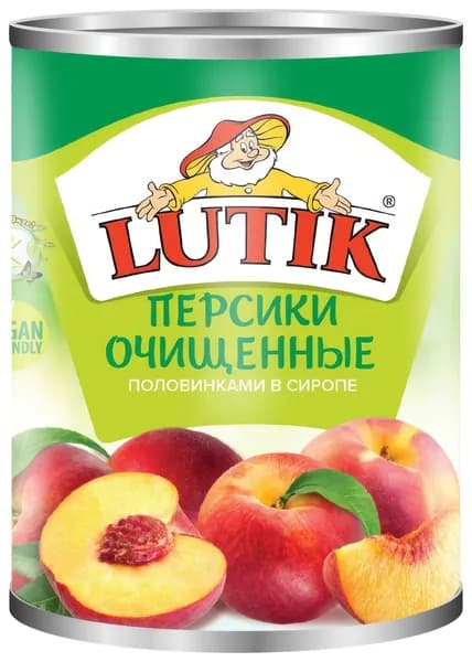 Персики Lutik очищенные в сиропе, 425мл