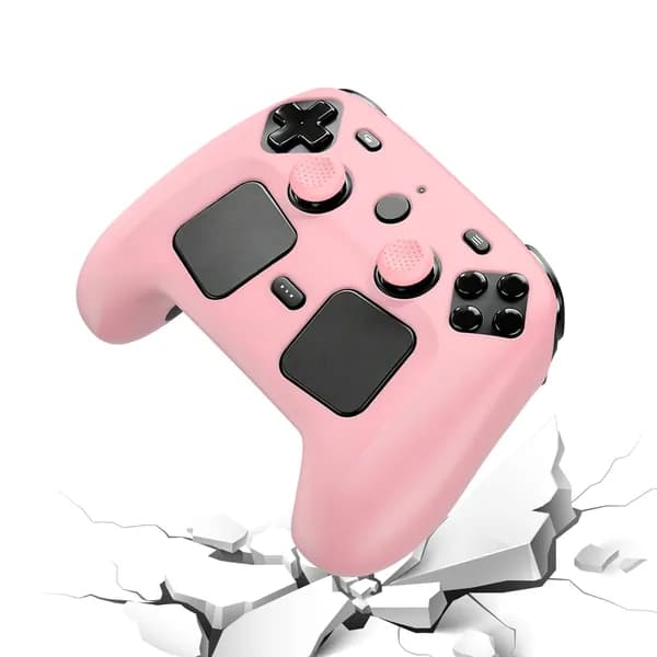 Силиконовый чехол для контроллера Steam Controller 2 (2026), розовый, с противоскользящей текстурой