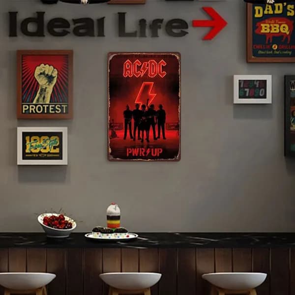 Металлическая картина AC/DC, прямоугольная, 30 40 см