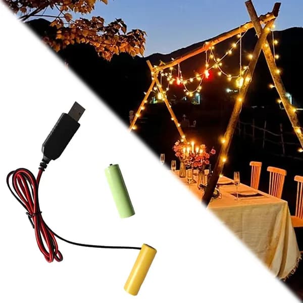 USB-кабель-имитатор батареек AA и AAA на 3 В, длина 2 м