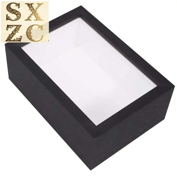 Тенистая Коробка Для Выставки С Стеклянным Окном Для Бабочек 16.6X11.6X6.5Cm Черный