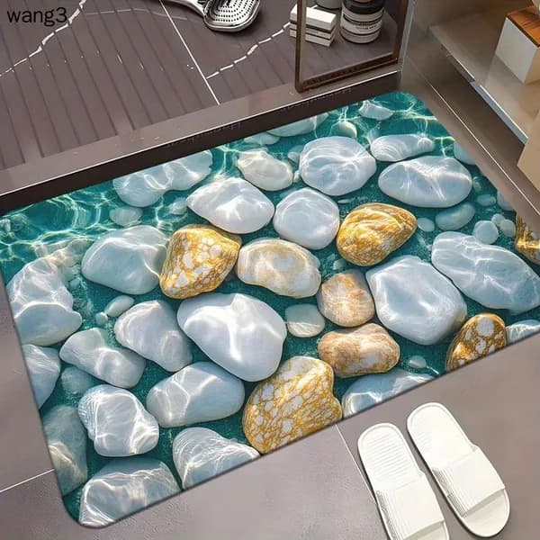 Коврик для ванной 30x40 см камень разноцветный