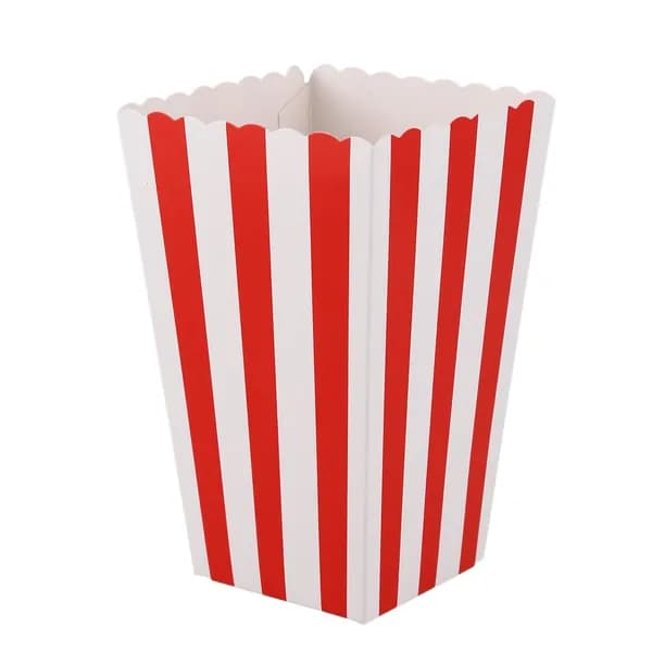 12 коробок для конфет Cinema Stripes Party, маленькие пакеты для попкорна, красные