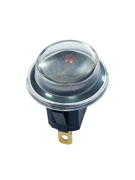 Кнопка, круглый переключатель ON-OFF KCD1 20А 12V DC 3Pin черный выключатель с красной линзой