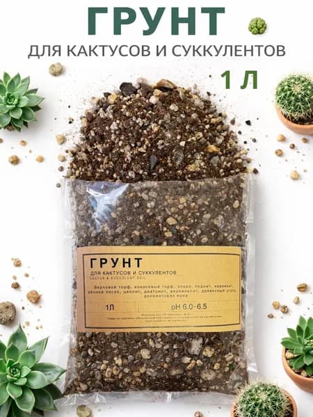 Грунт для кактусов и суккулентов, 1 литр