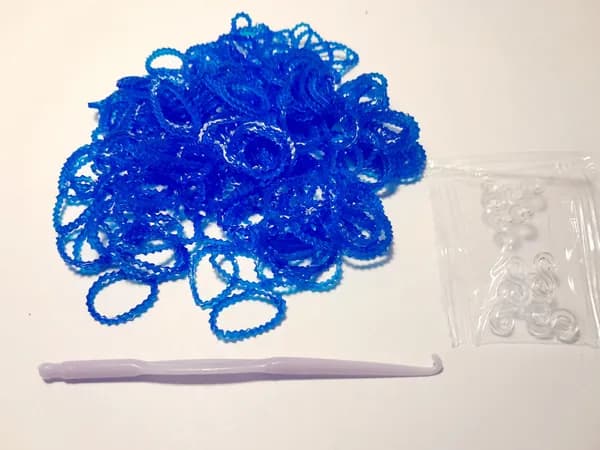 Резинки для плетения синие ажурные 400 шт