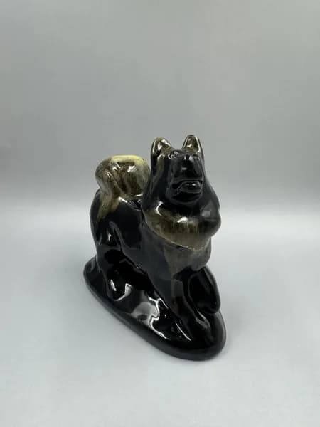 Статуэтка Собака лайка винтаж, фигурка собаки керамика СССР