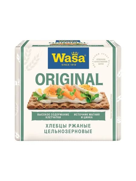 Хлебцы WASA ржаные цельнозерновые, 205 г