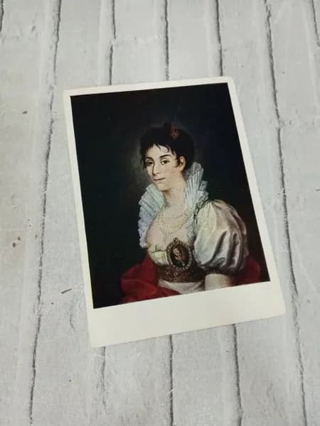Канцелярия антикварная/винтажная открытка Аргунов Портрет Ковалевской Жемчуговой