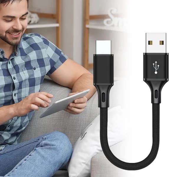 Кабель для мобильных устройств USB Type-C, 0.25 м, черный