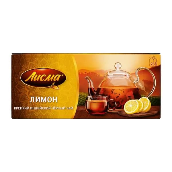 Чай черный Лисма Крепкий лимон 25пак