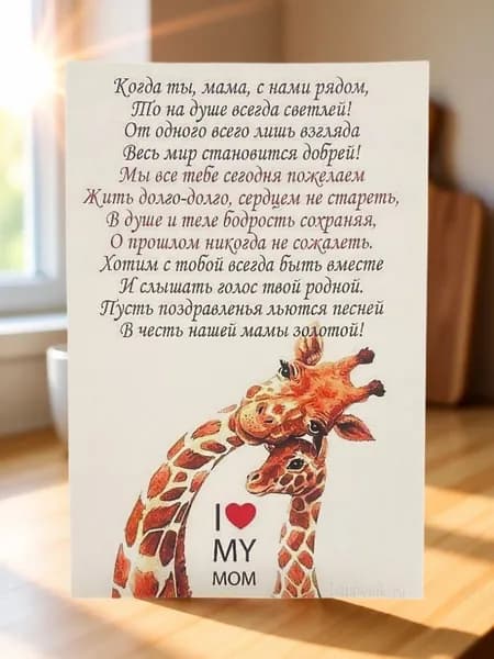 Милая открытка №21 "Любимая мама" 10*15