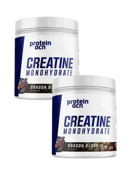 Protein Ocean Creatine Monohydrate, Креатин моногидрат со вкусом Кровь дракона, микронизированный, 600 г, набор из 2 упаковок