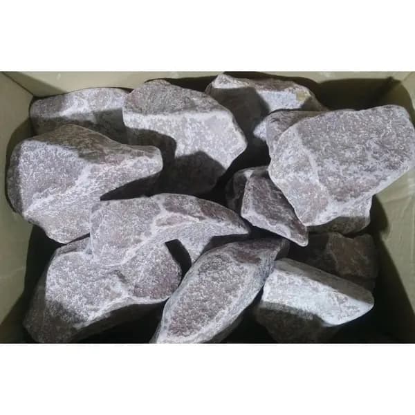Камни для бани и сауны, Малиновый кварцит обвалованный, 70-150 мм, 20 кг