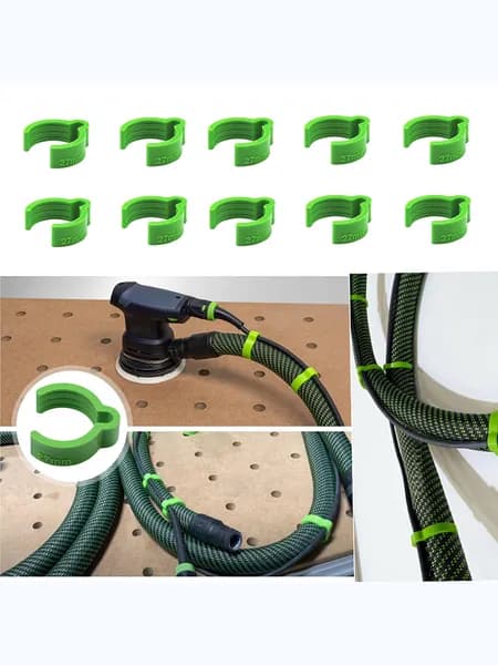 Спиральные зажимы для шлангов (10 шт.) для вакуумных шлангов Festool D27 - Подходят для шлифовальной машины и пылесборника, 27-миллиметровые зажимы-органайзеры