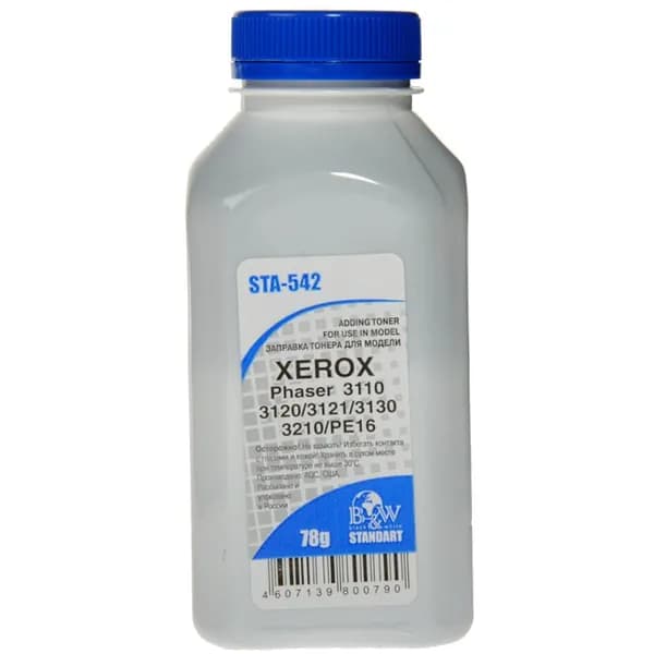 Тонер для картриджей Xerox Phaser 3100/3116/3200/WC3220/B210/B205 (флакон 78 грамм) B&W Light (фасовка Россия)