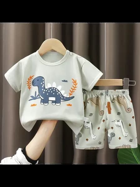 Детский костюм с короткими рукавами, хлопок 100%