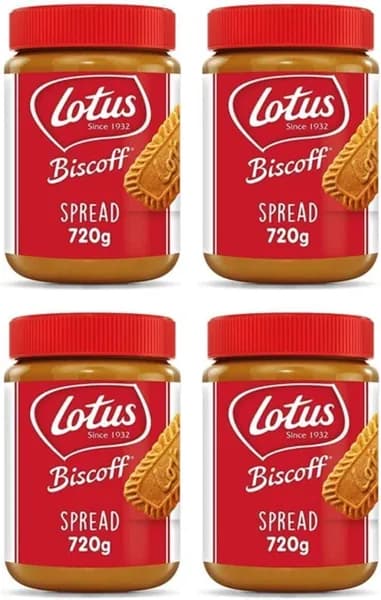 Оригинальная паста Lotus Biscoff, 720 г, 4 упаковки.
