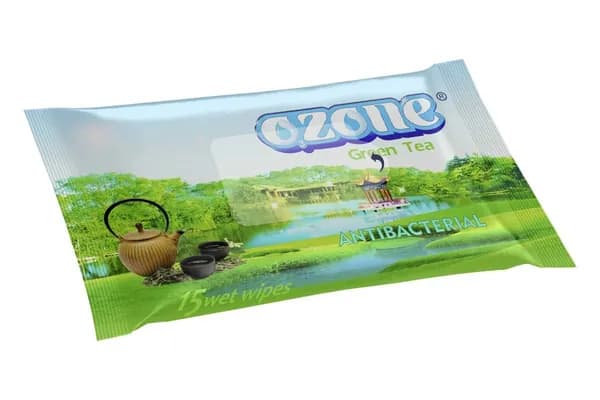 Влажные салфетки 15шт ТМ Ozone Зеленый чай