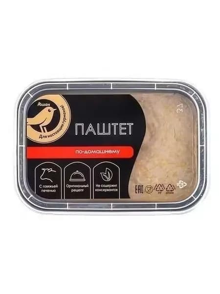 Паштет из говяжьей печени и свинины АШАН Золотая птица По-домашнему 160 г