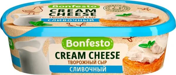 Сыр творожный BONFESTO Кремчиз Сливочный 65%, без змж, 140г 3 шт.